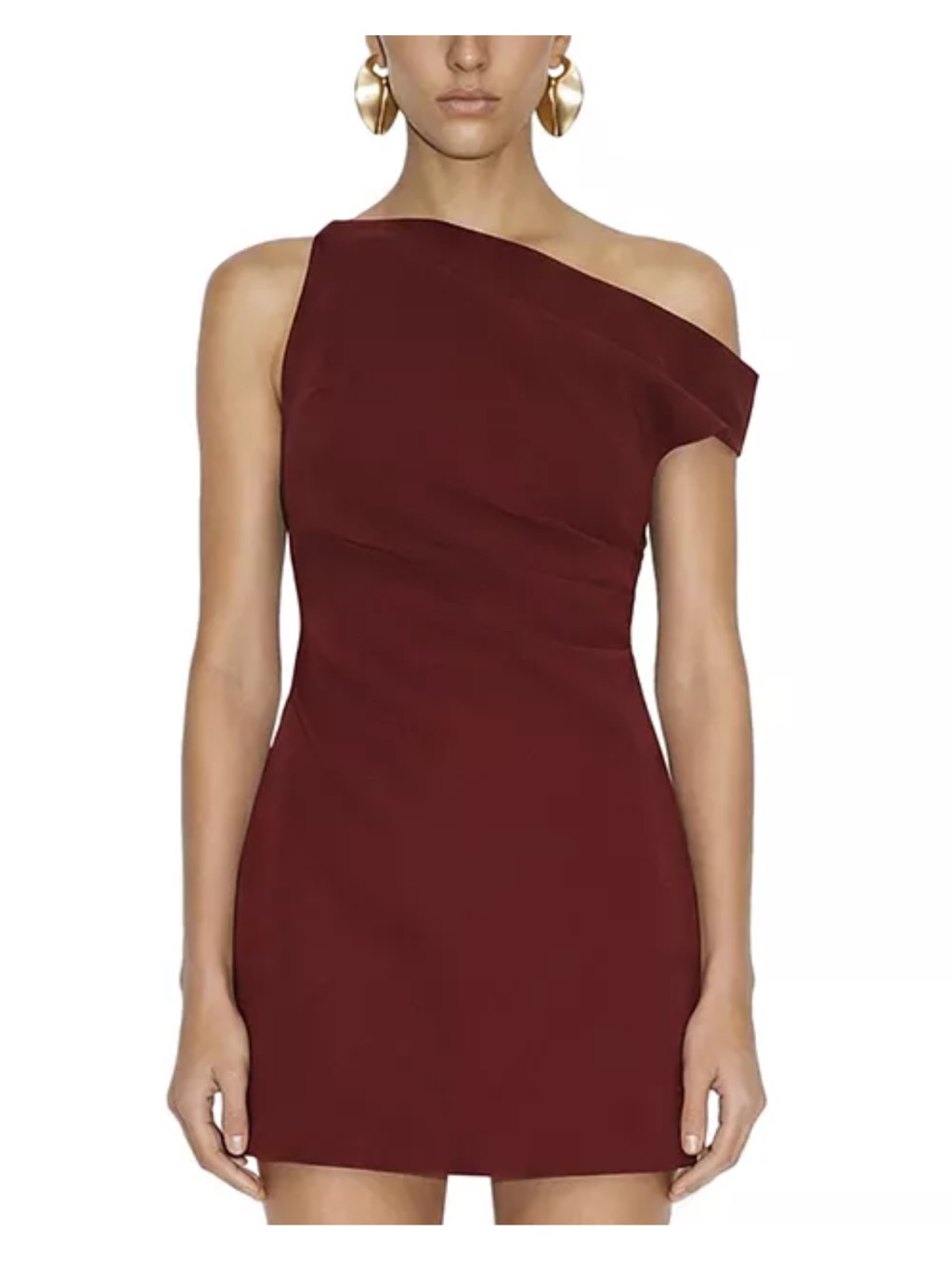 Ronny Kobo Collection Nwt Winnie Dress One-Shoulder Burgundy Dress